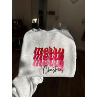 Merry Christmas Embroidery Crewneck - Custom Sweatshirt Holiday Sweater Gift | Etsy (US)