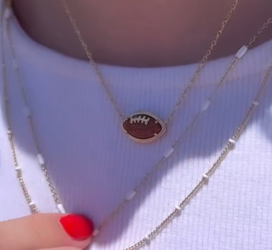 NEW football Kendra Scott necklace!!  #gameday #gamedayoutfit #gamedayaccessories 

#LTKBacktoSchool #LTKbeauty #LTKSeasonal