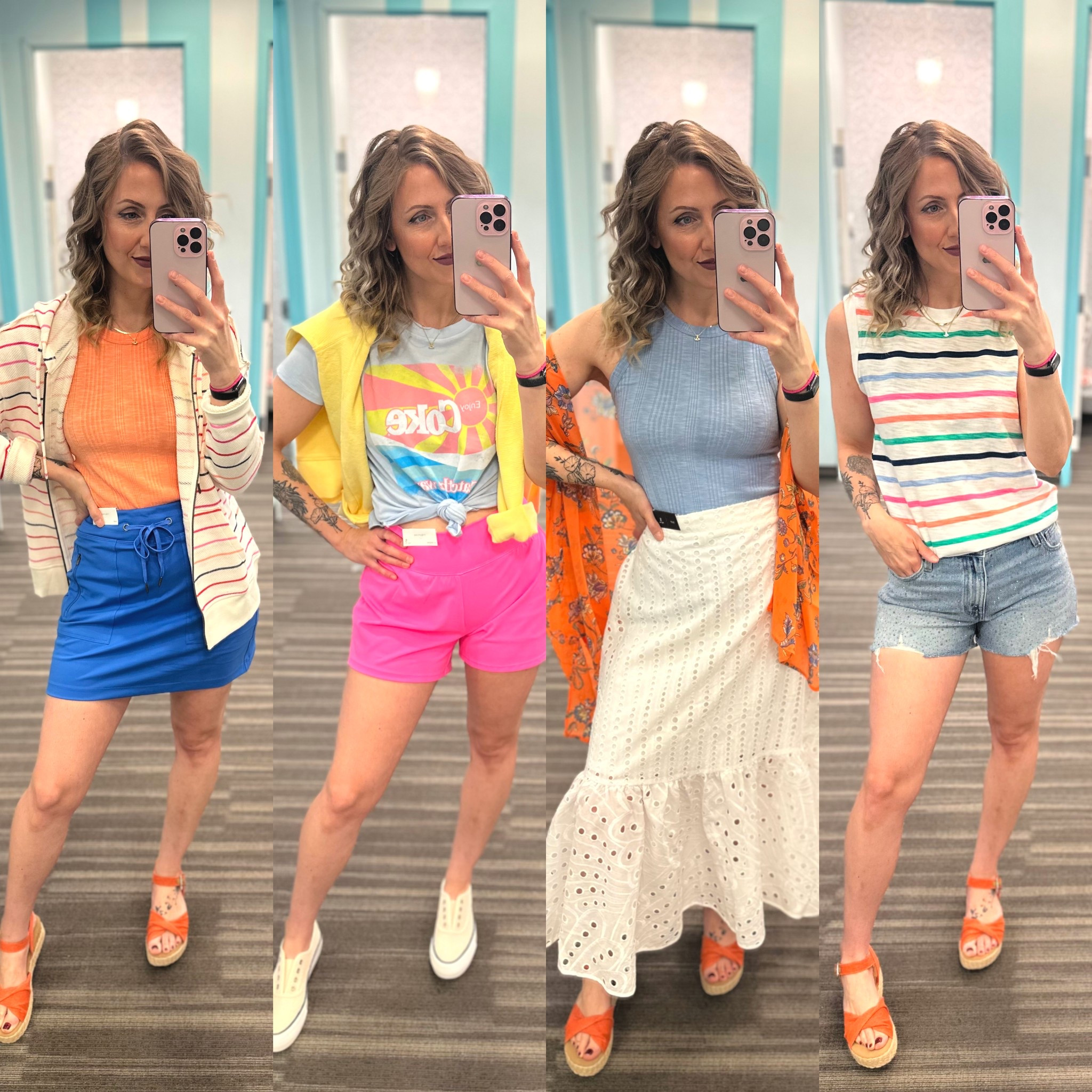 Wearing small in bottoms (6 in shorts), small in tops. Some items available in plus top. 

#LTKMidsize #LTKootd #LTKSaleAlert