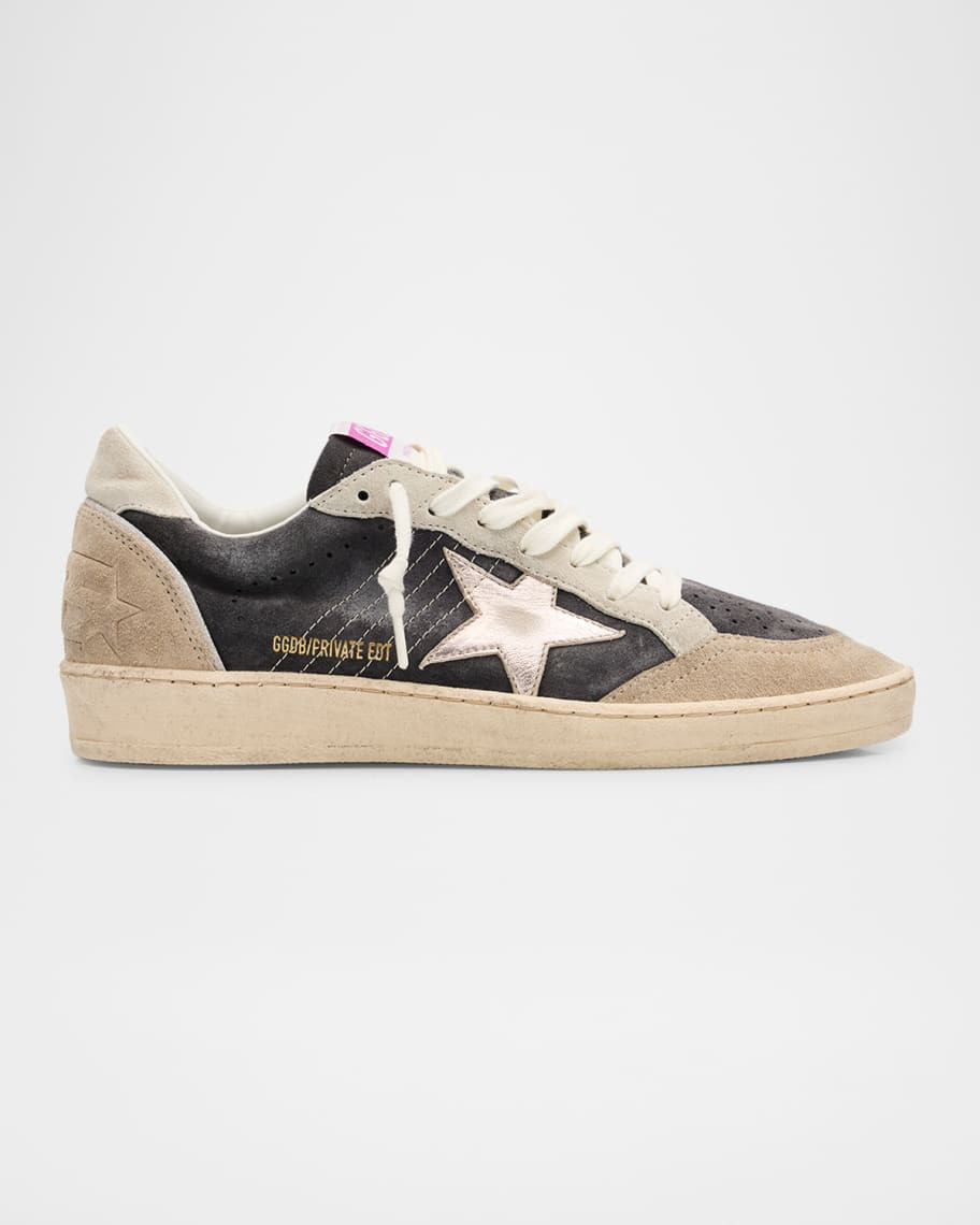 Golden Goose Ballstar Mixed Leather Low-Top Sneakers | Neiman Marcus