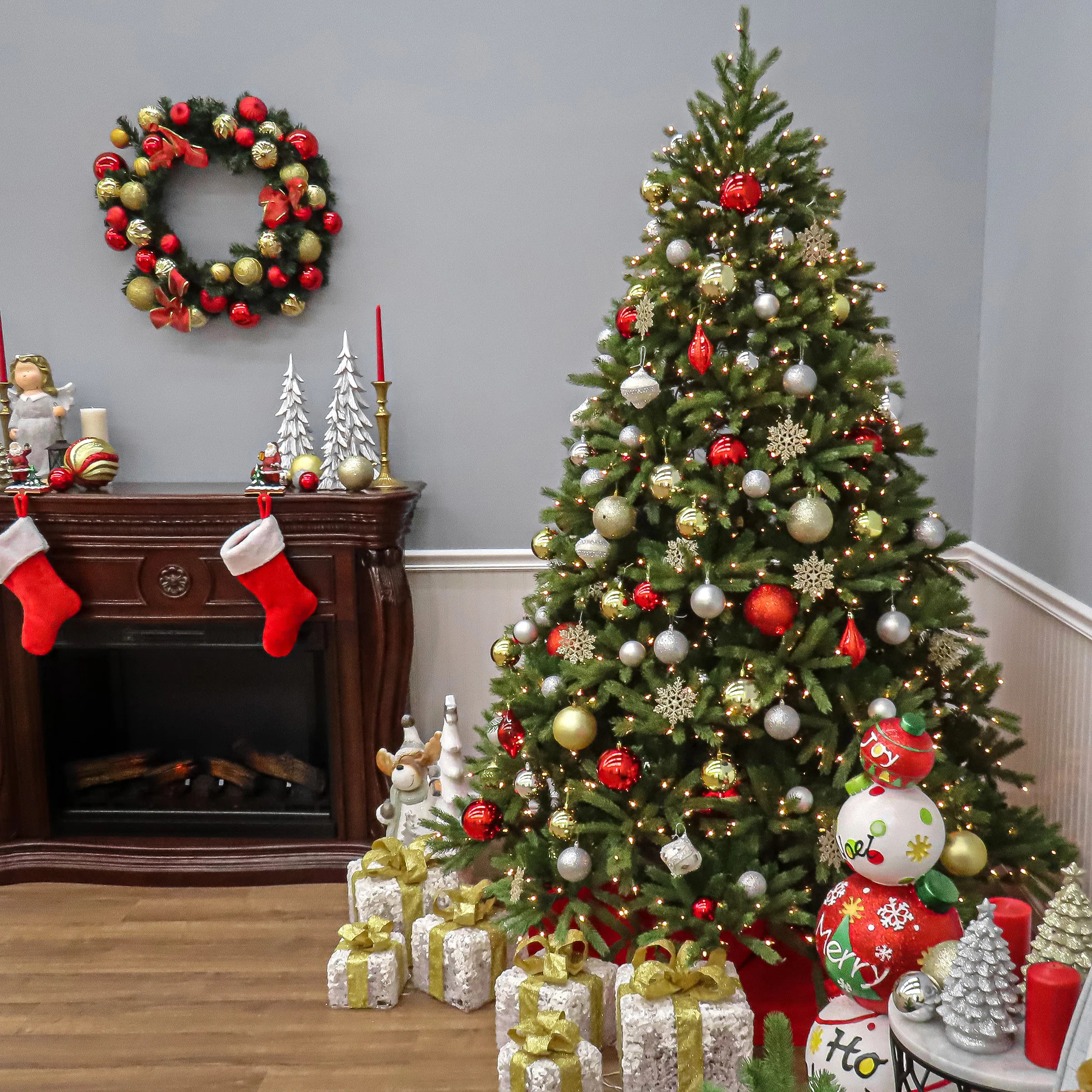 Jersey Fraser Fir Medium Tree with Dual Colour LED Lights | Wayfair North America