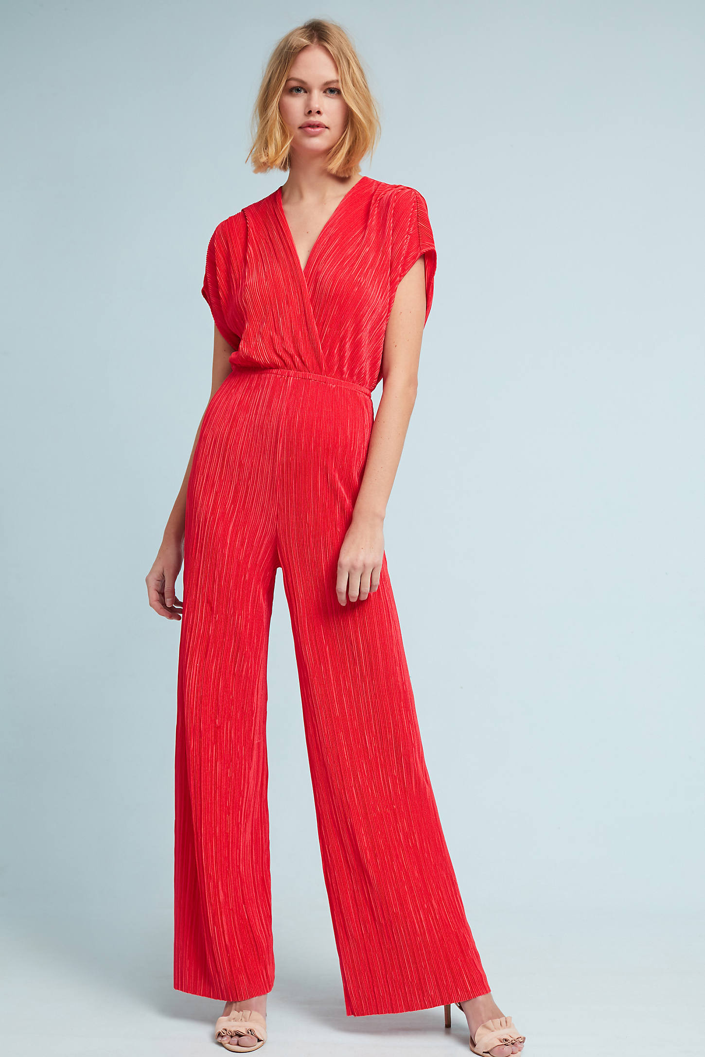 Pleated Metallic Jumpsuit | Anthropologie (US)