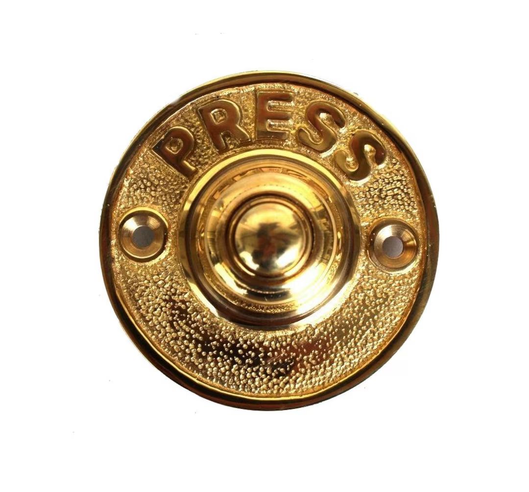 PRESS Retro Push Button Door Bell in Brass | Etsy (US)