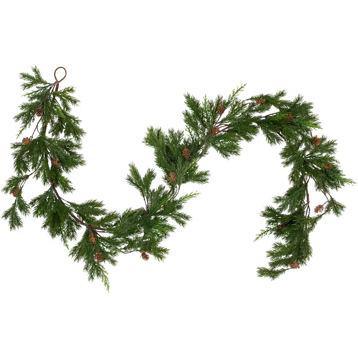 Northlight Real Touch™️ Cypress and Pinecone Artificial Christmas Garland - 6' x 8" - Unlit | Target