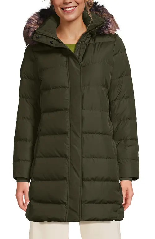 Lands' End Down Winter Coat in Woodland Moss at Nordstrom, Size X-Small | Nordstrom