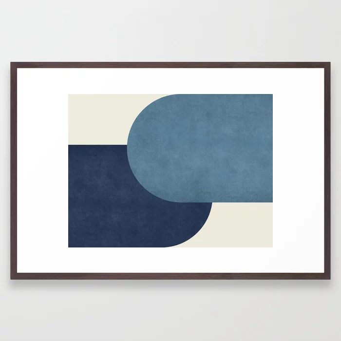 Halfmoon Colorblock - Blue Framed Art Print | Society6