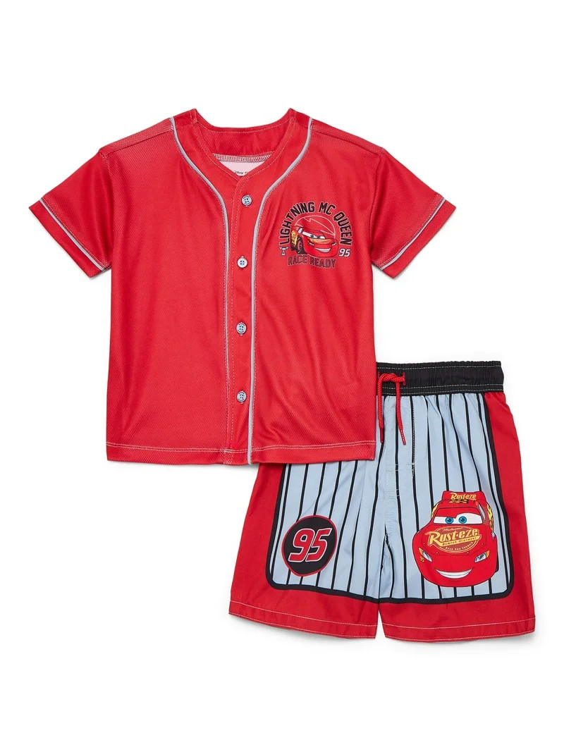 Character Toddler Boy Jersey Rash Guard and Swim Trunk Swim Set, Sizes 2T-5T | Walmart (US)