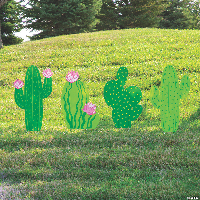 16" - 27" Cactus Yard Signs - 4 Pc. | Oriental Trading Company