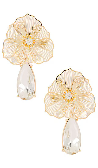 Iris Floral Earrings in Gold | Revolve Clothing (Global)