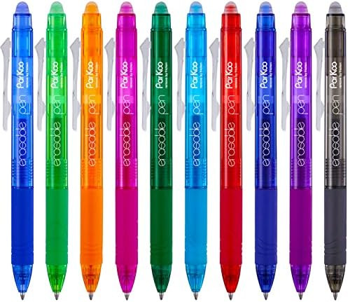 ParKoo Retractable Erasable Gel Pens Clicker, Fine Point 0.7mm, Assorted Color Inks for Drawing W... | Amazon (US)