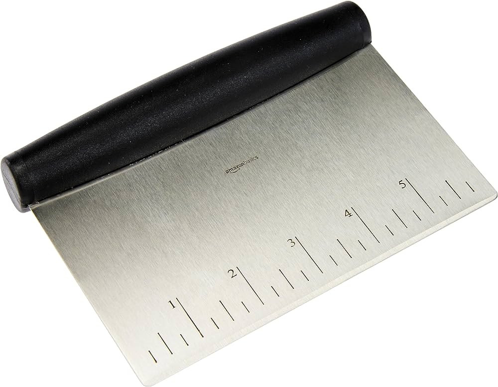 Amazon Basics Multi-Purpose Stainless Steel Scraper/Chopper with Contoured Grip, 6", Black, Silve... | Amazon (US)