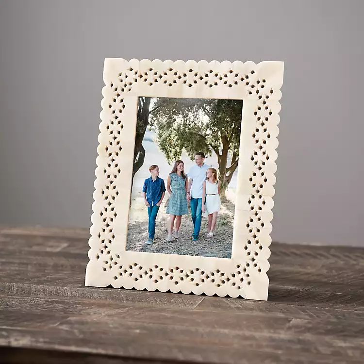 Scalloped Wood and Bone Picture Frame, 5x7 | Kirkland's Home