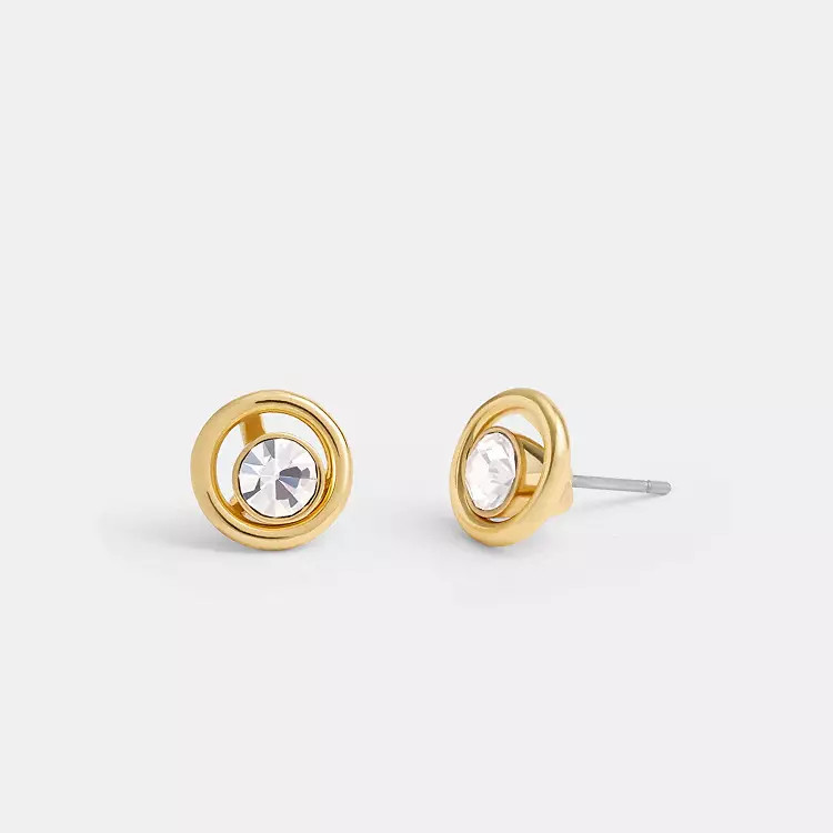 Halo Round Stud Earrings | Coach (US)