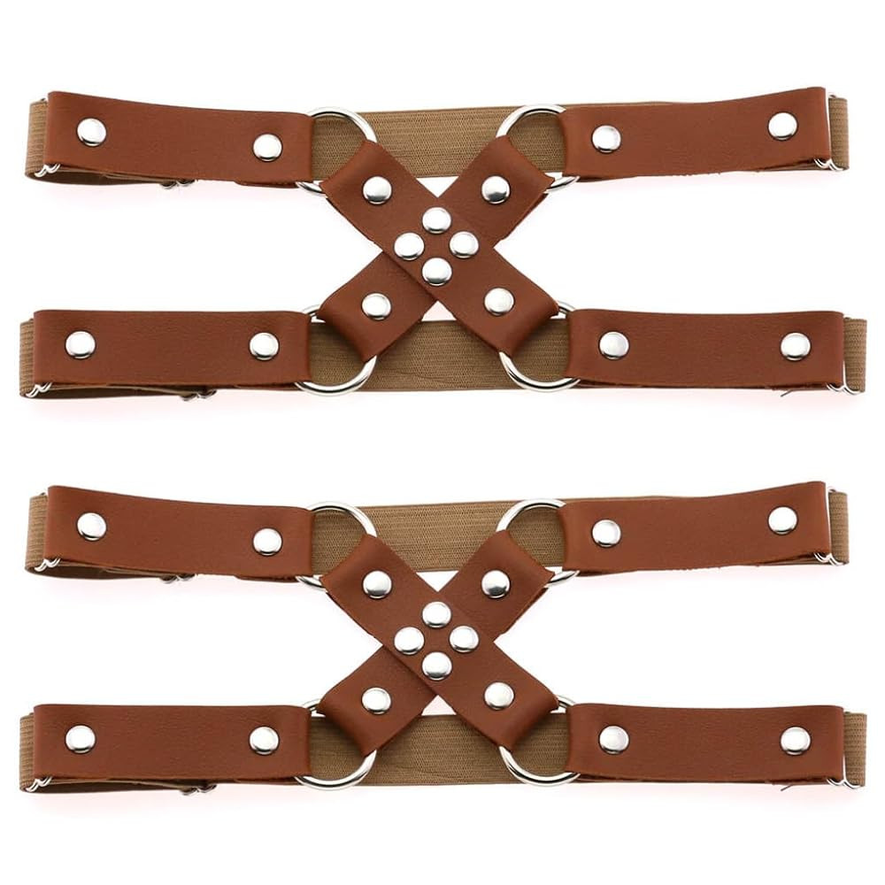 YunPeng Adjustable Leg Garter Belt Women Leather Punk Gothic Thigh Harness Garter 2pcs | Amazon (US)