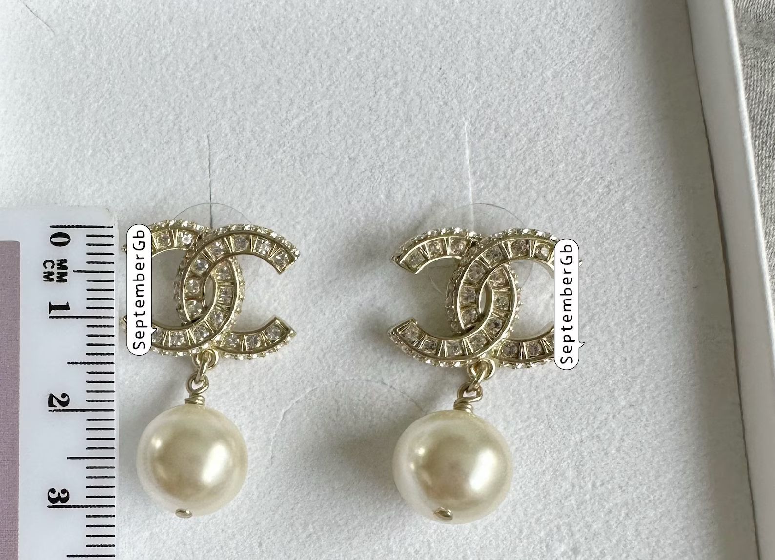 Cc pearl drop earrings | Etsy (US)