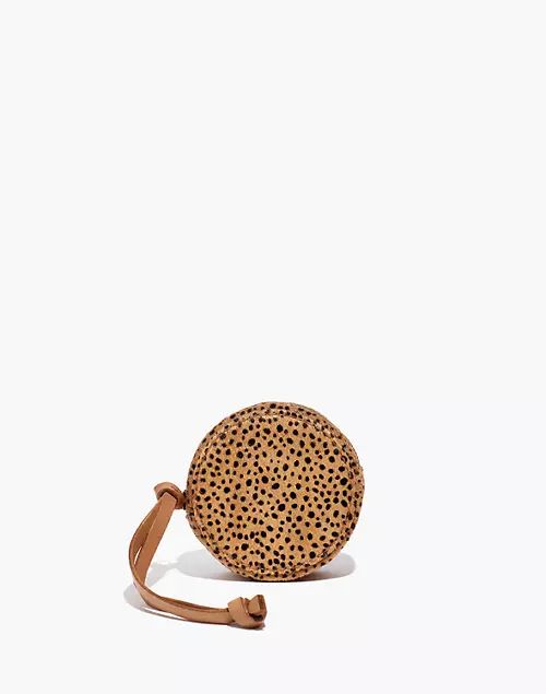 The Earbud Circle Pouch in Metallic Dot Calf Hair | Madewell