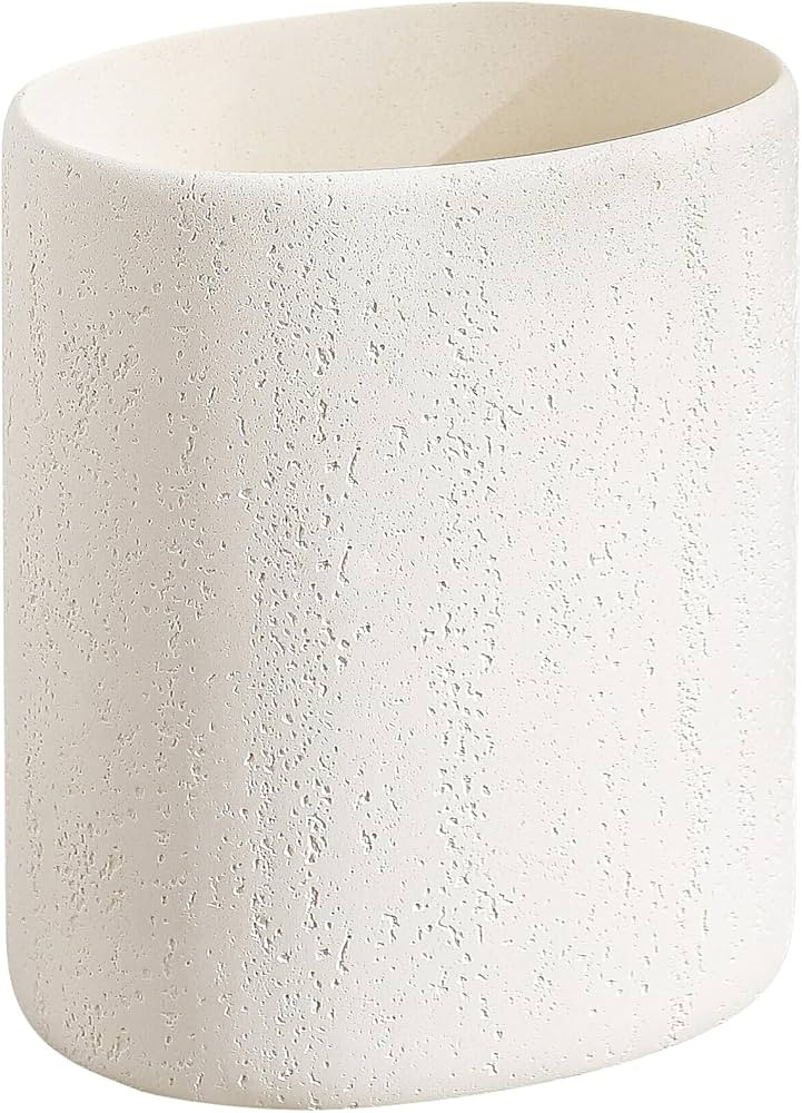 Trash Can, 1.6 Gallon Small Bathroom Trash Can, Simple Oval Stone Look Garbage Bin, Decorative Wa... | Amazon (US)