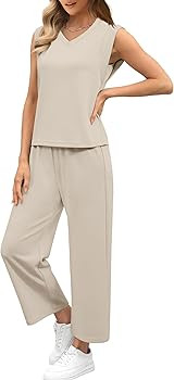 SAMPEEL Two Piece Sets for Women Summer Vacation Travel Outfits Business Casual Outfits Matching ... | Amazon (US)