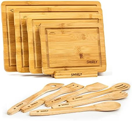 Amazon.com: SMIRLY Wood Cutting Boards for Kitchen - Bamboo Cutting Board Set, Chopping Board Set... | Amazon (US)