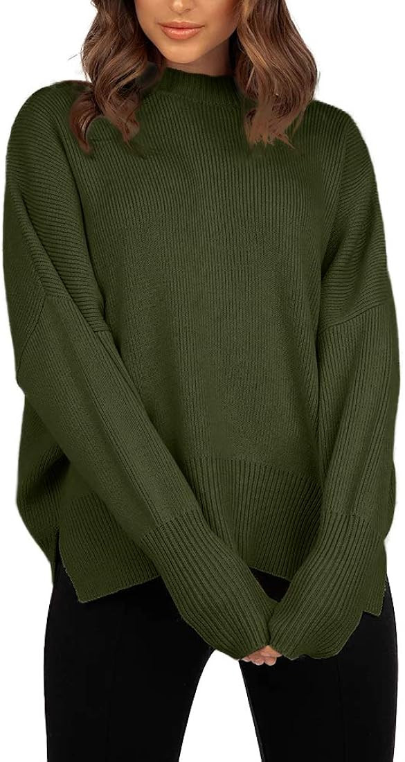 Womens Oversized Sweaters Fall Slouchy Long Sleeve Mock Neck  | Amazon (US)