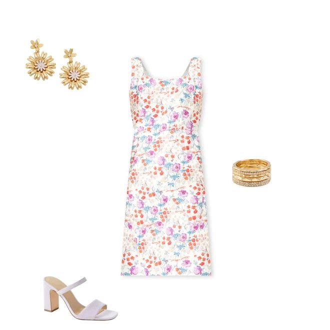 The Floral Sleeveless Square Neck Sheath Dress | Ann Taylor | Ann Taylor (US)