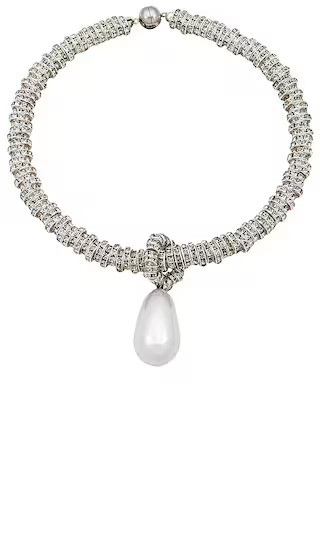 Pearl Drop Necklace in Pearl & Silver | Revolve Clothing (Global)