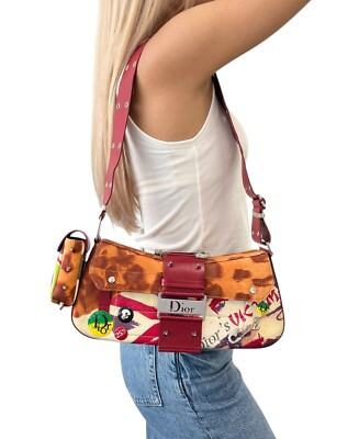 Christian Dior Vintage Logo Street Chic Columbus Victim Shoulder Bag Multicolor | eBay US