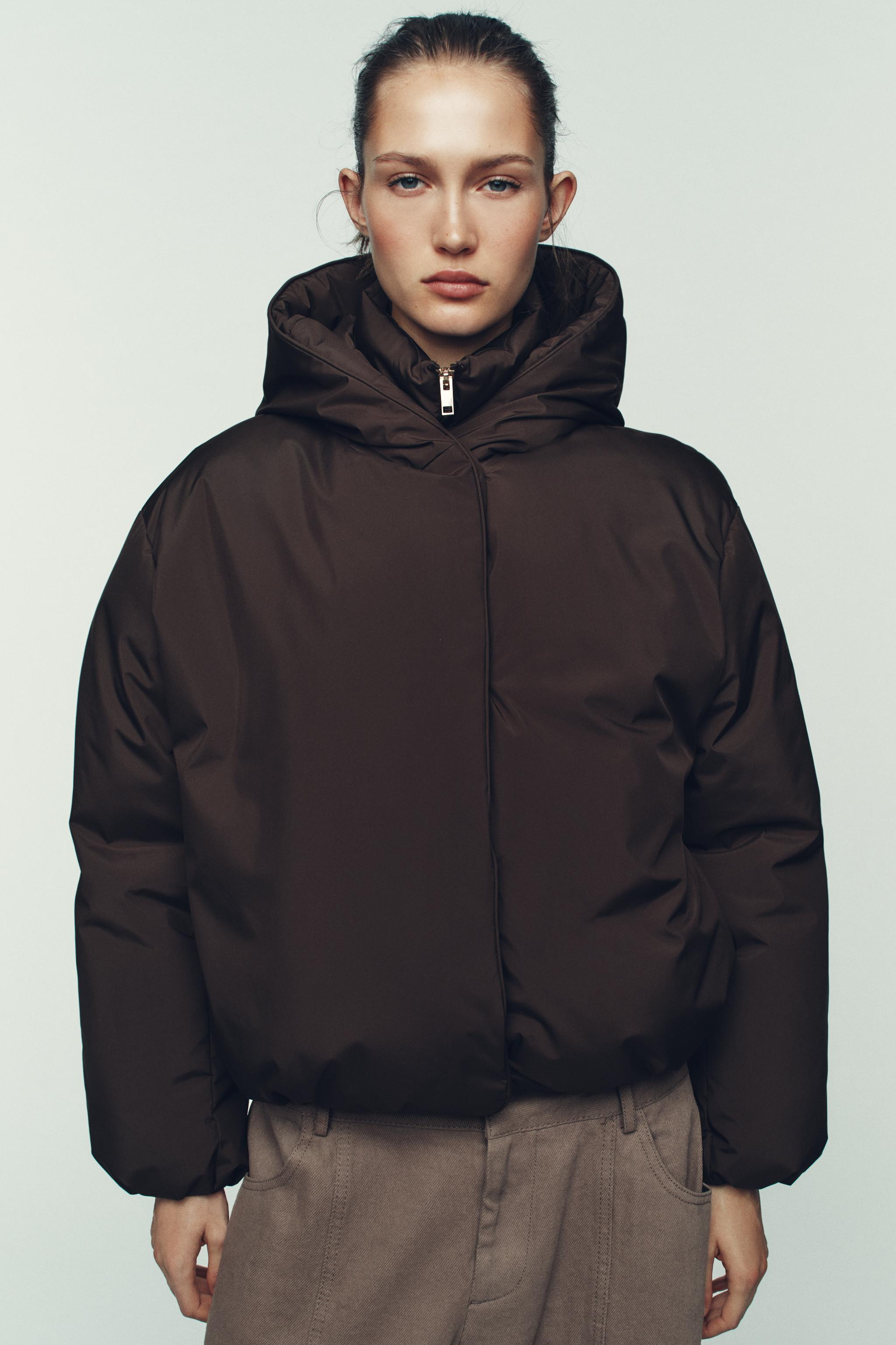 WATER-REPELLENT WINDPROOF PUFFER ANORAK WITH HOODIE | Zara UK