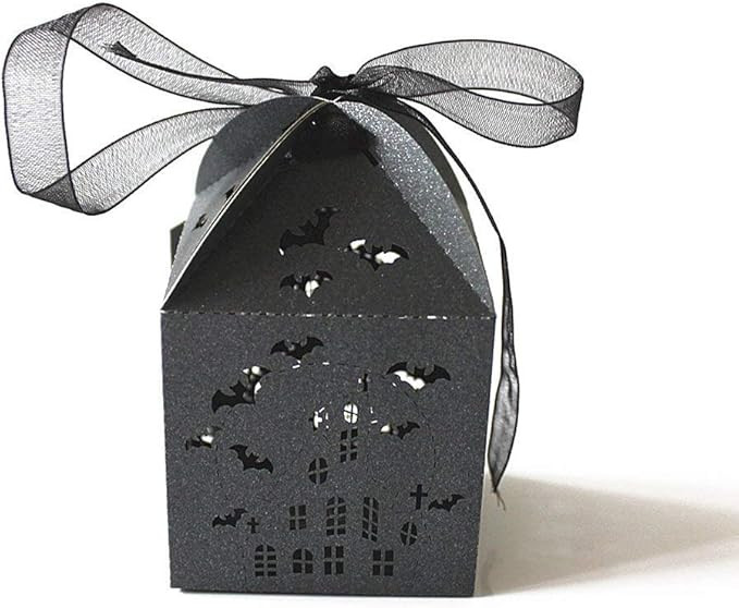 BinaryABC Halloween Candy Boxes,Halloween Paper Box, Halloween Party Decorations,Bat Hollowed-out... | Amazon (US)