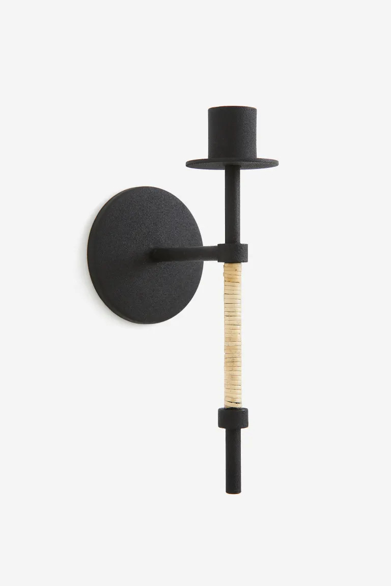 Metal and Rattan Sconce - Black - Home All | H&M CA | H&M (US + CA)
