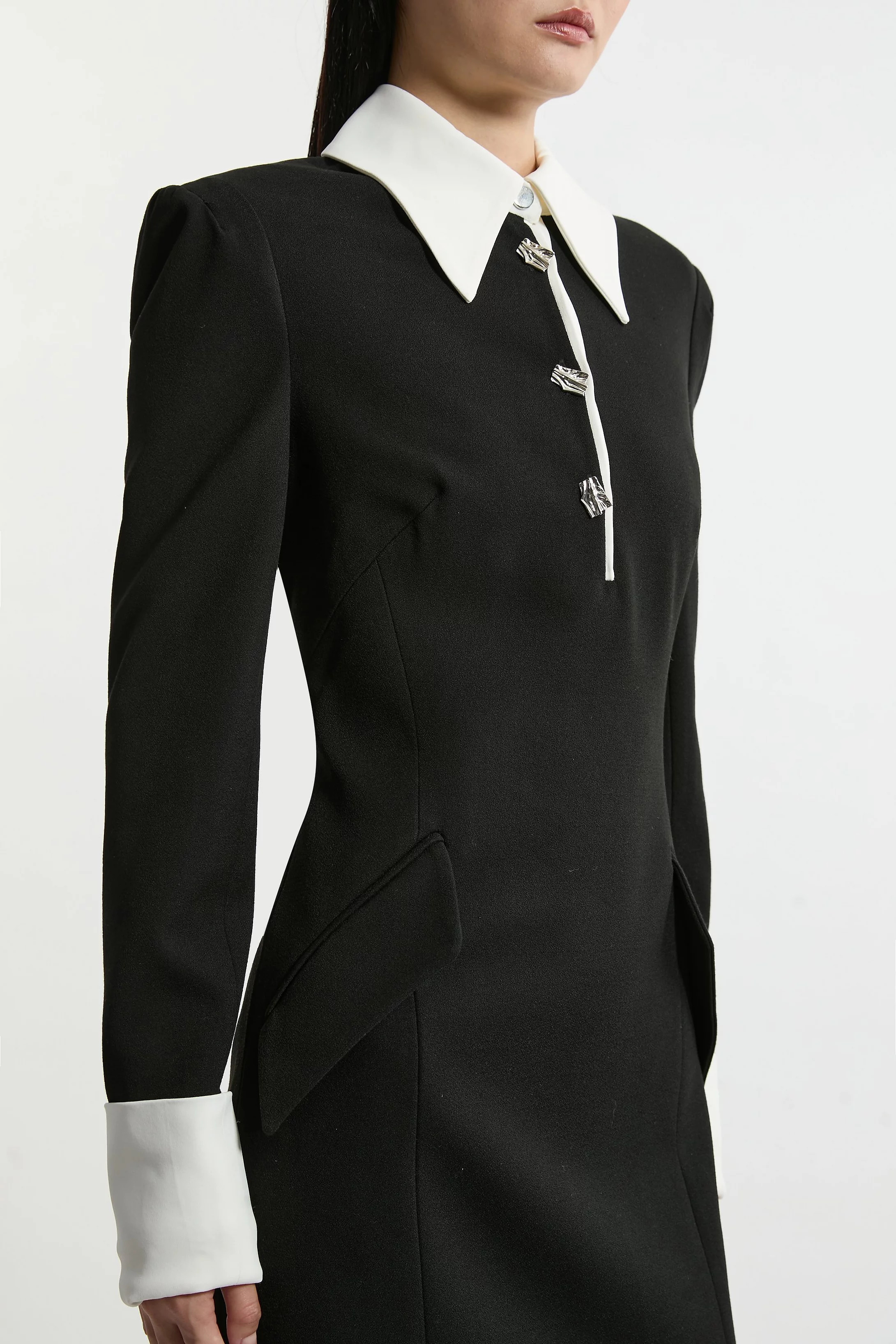 Tall Tailored Crepe Mini Shirt Dress | Karen Millen | Karen Millen UK + IE + DE + NL