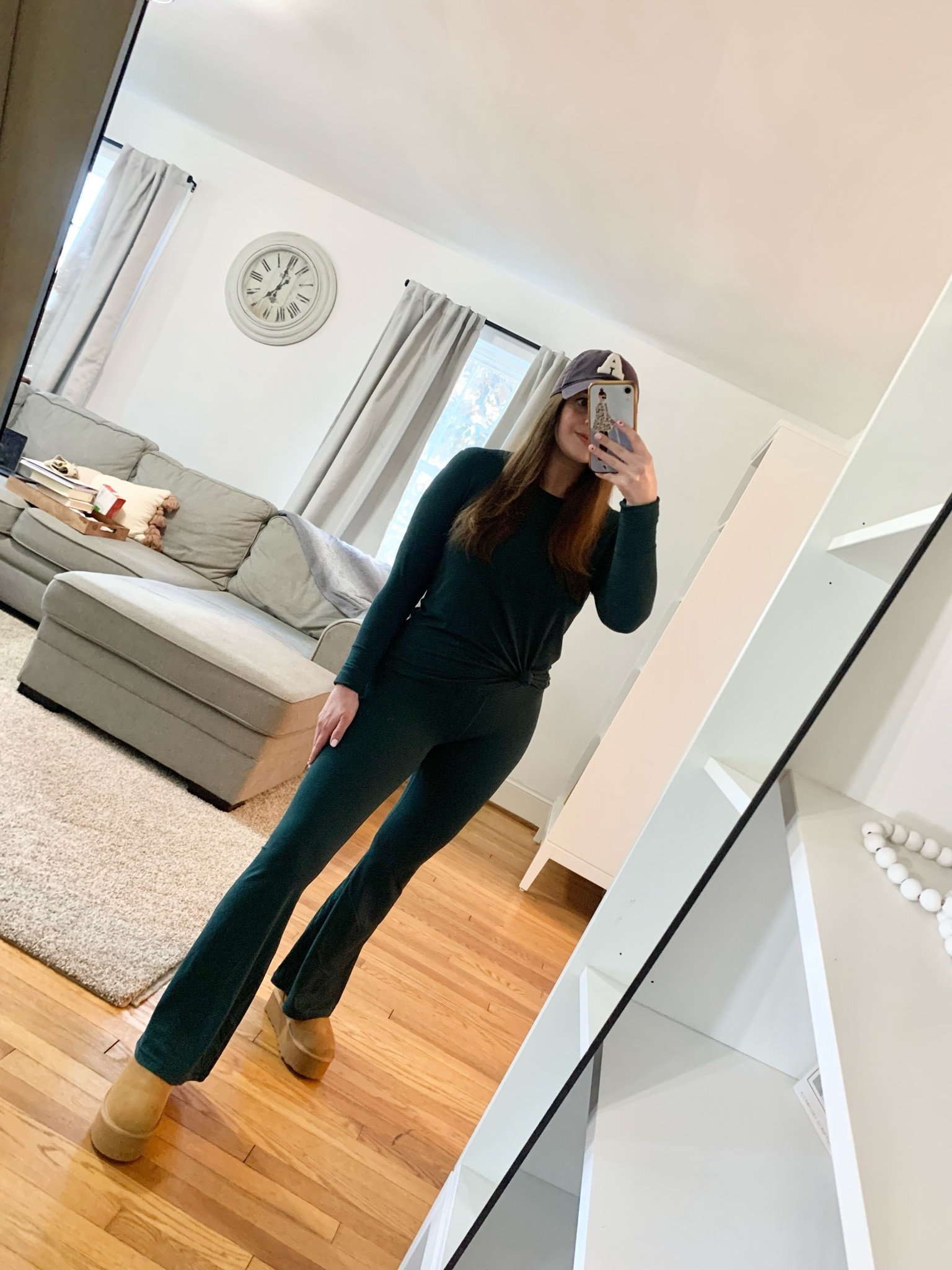 Favorite activewear set from Aerie and ugg dupe from amazon 🫶🏼 

Athletic wear, athleisure, workout outfit, matching set, lounge set, teal workout wear, winter outfits, flared leggings 

#LTKfitness #LTKover40 #LTKSeasonal