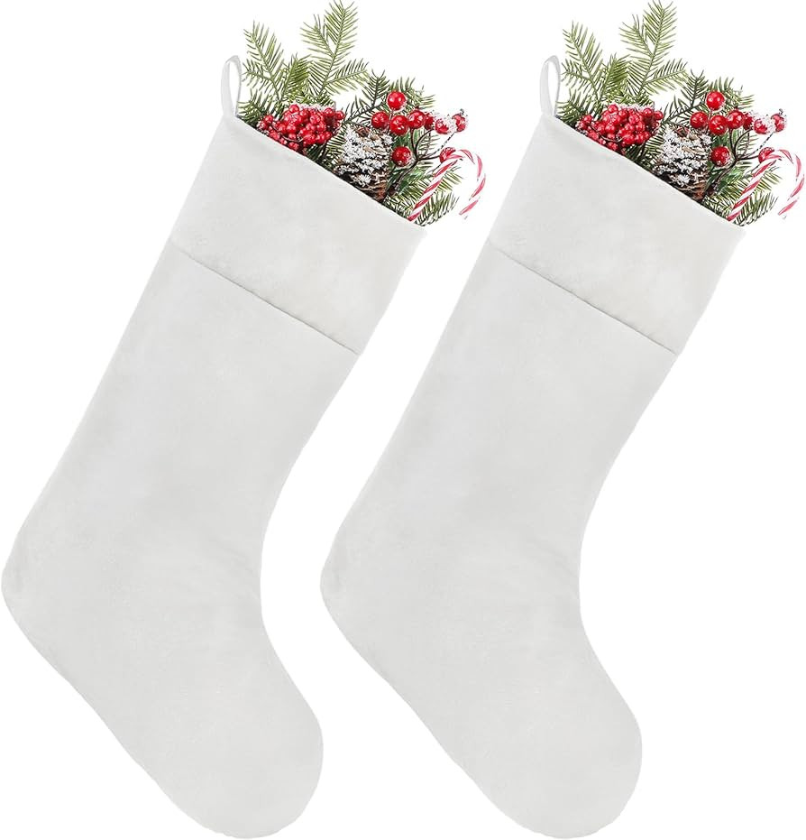 Christmas Velvet Stocking 10 x 19 Inch Christmas Hanging Stockings Xmas Sock Spooky for Fireplace... | Amazon (US)