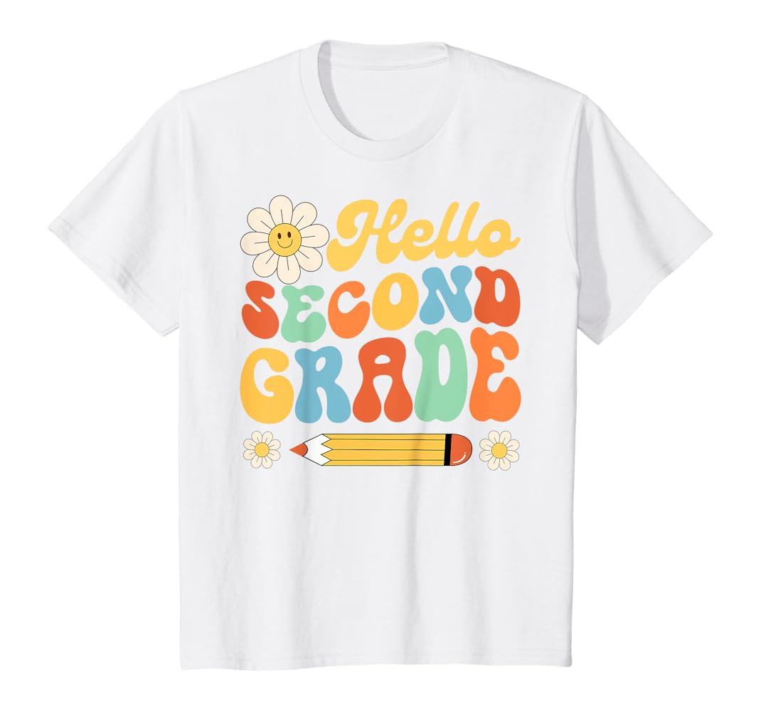 Hello Second 2nd Grade Back To School Teachers Kids Girls T-Shirt | Amazon (US)