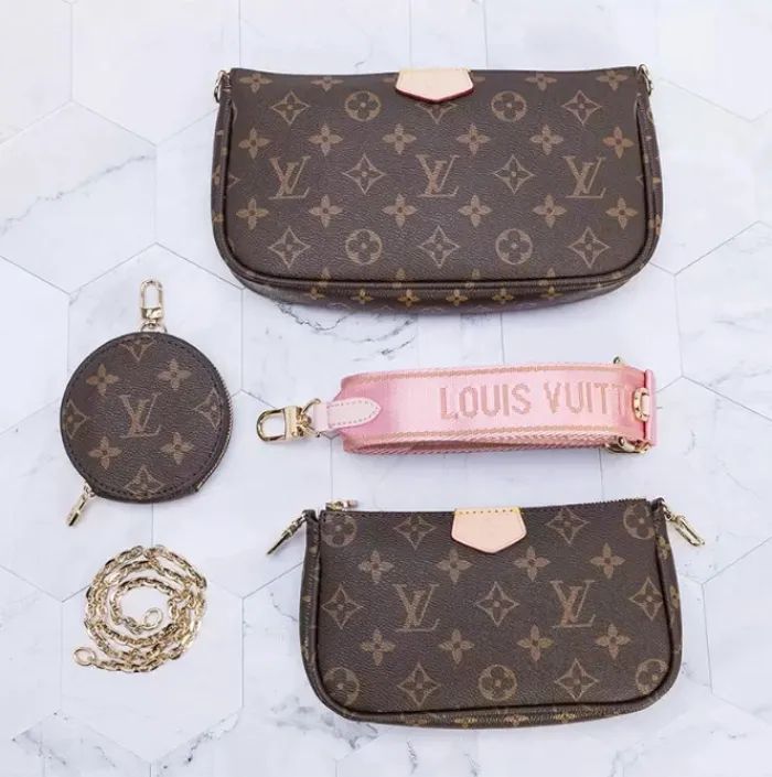 Dupe Louis Vuitton Top High Quality LV Three Piece Set Wide Shoulder Strap Women Cosmetic Bag Des... | DHGate