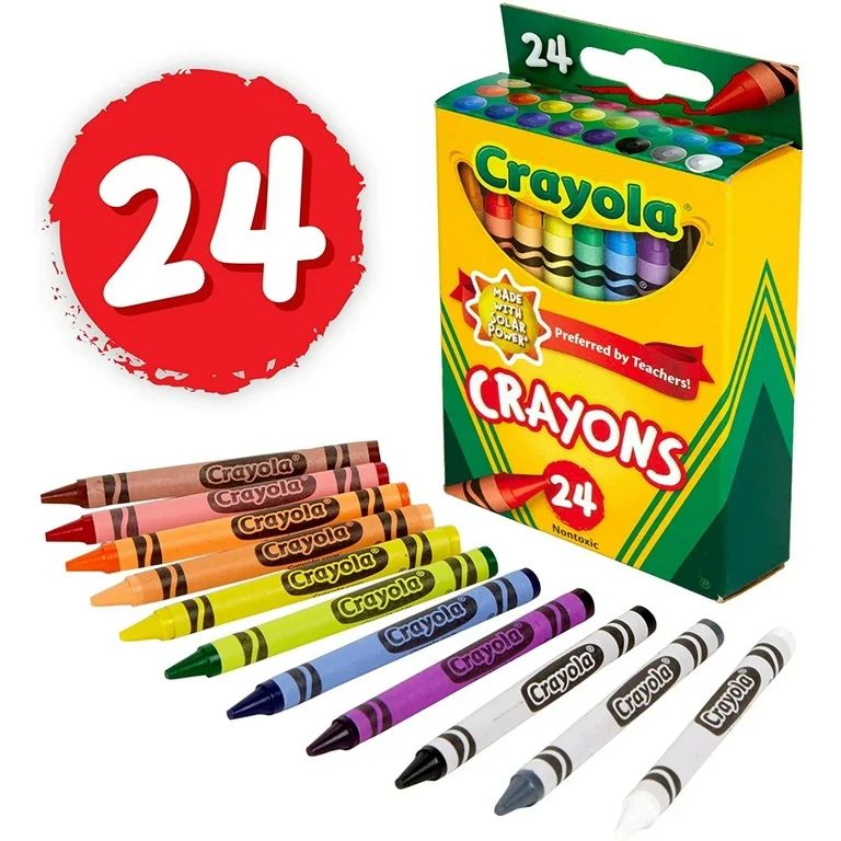 Crayola Classic Crayons, Assorted Colors, Back to School, 24 Count | Walmart (US)