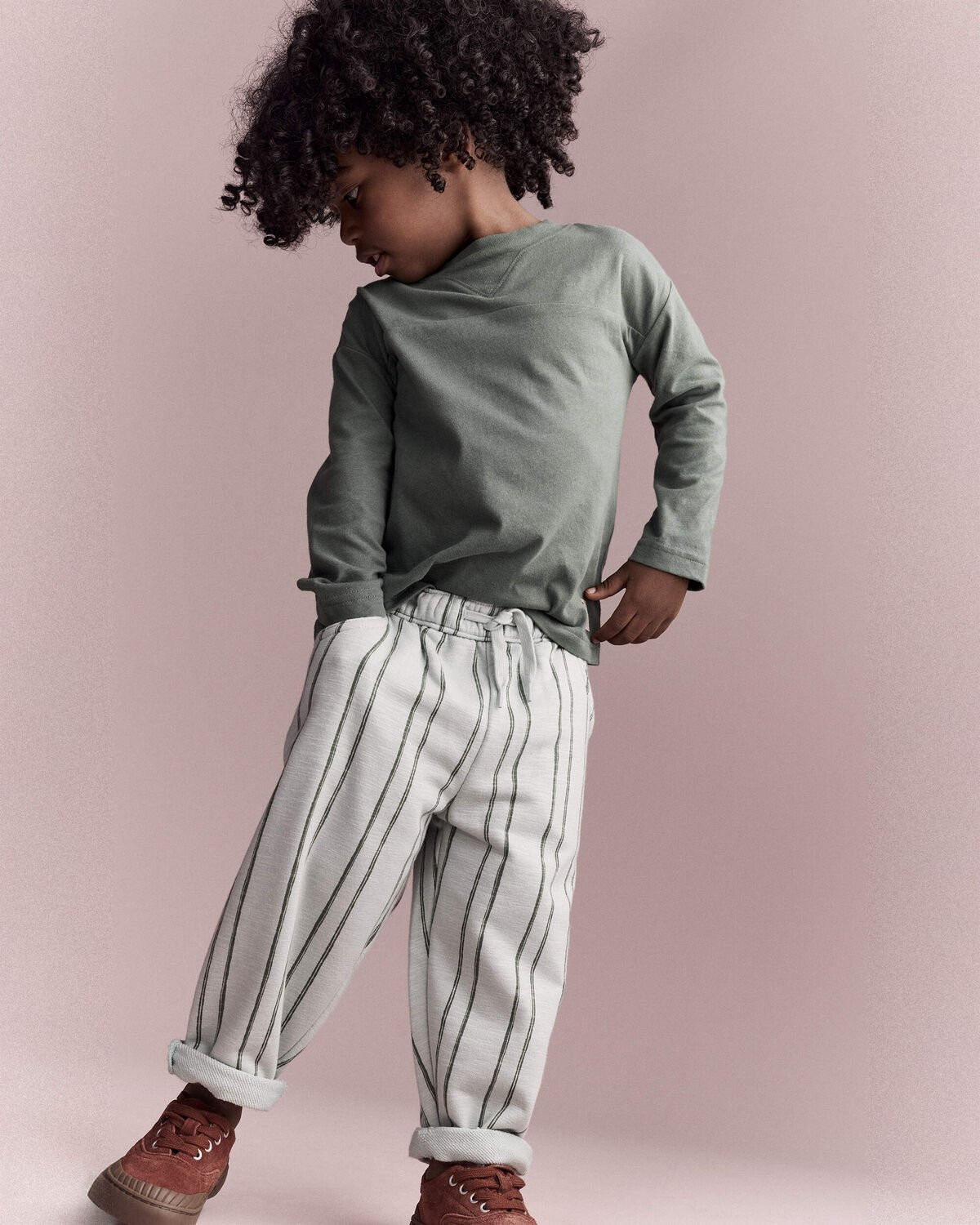 Toddler Striped French Terry Pocket Pants - Light Blue/Olive - Otter Avenue | Carter's | Carter's Inc