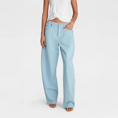 KBB by KAHLANA Women's Mid-Rise Barrel Leg 'The Kahlana Jean' - Light Blue Denim 8 | Target