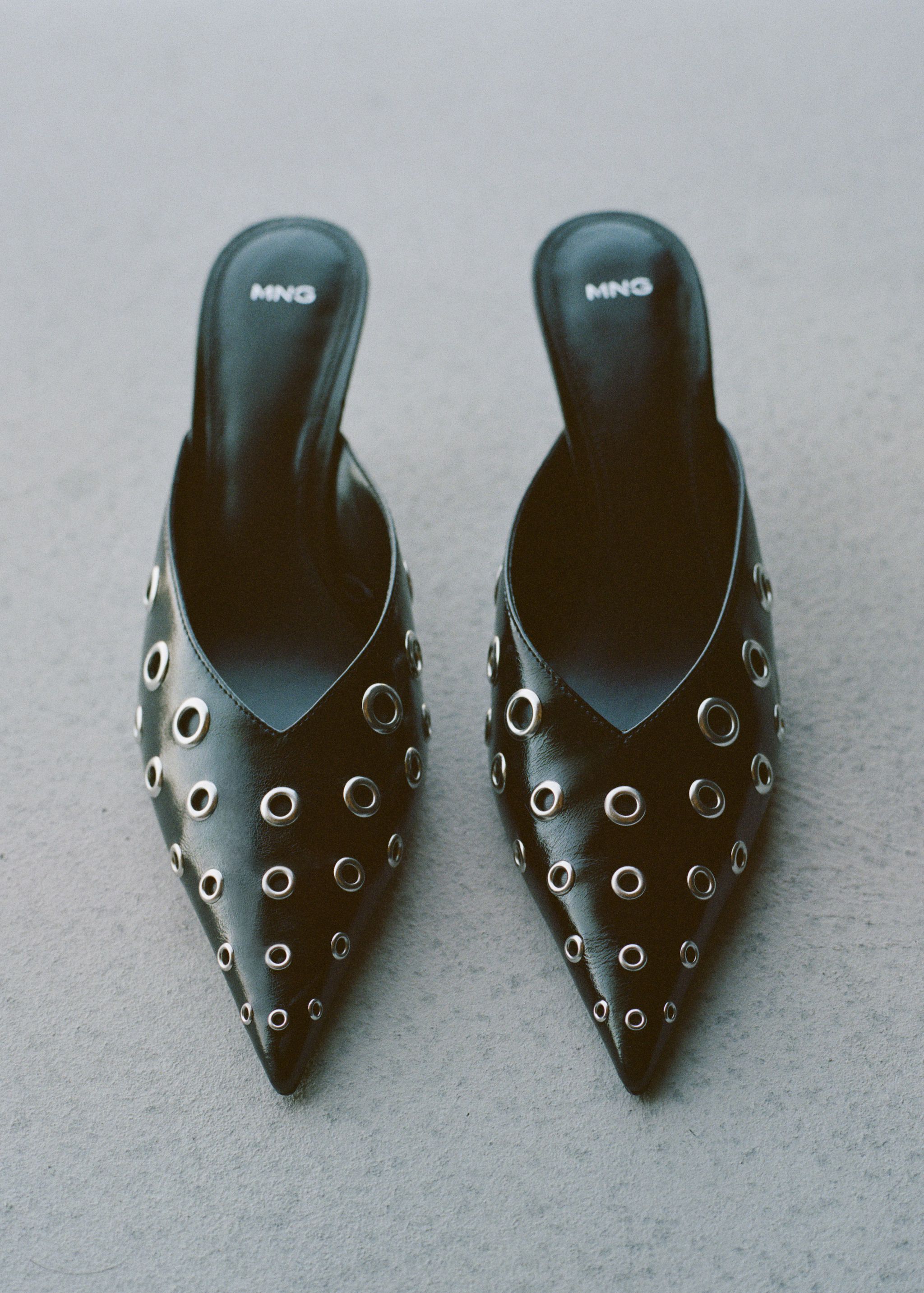 Slingback shoes with metallic detail - Woman | MANGO USA | MANGO (US)