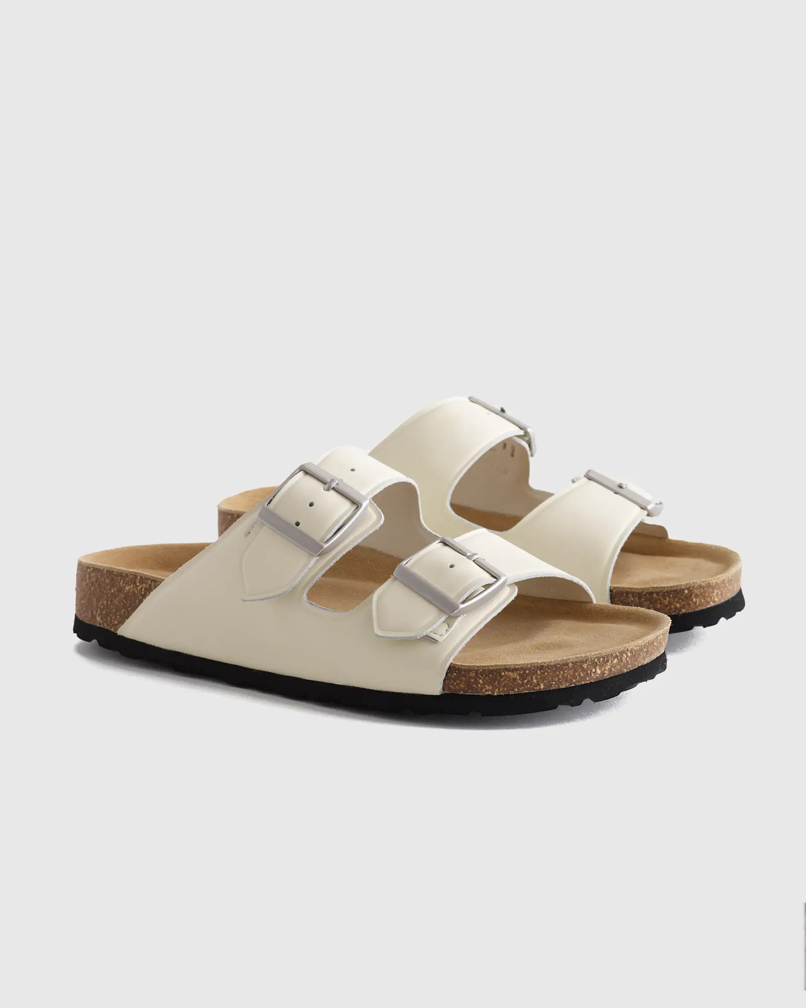 Nappa Leather Double Buckle Slide | Quince