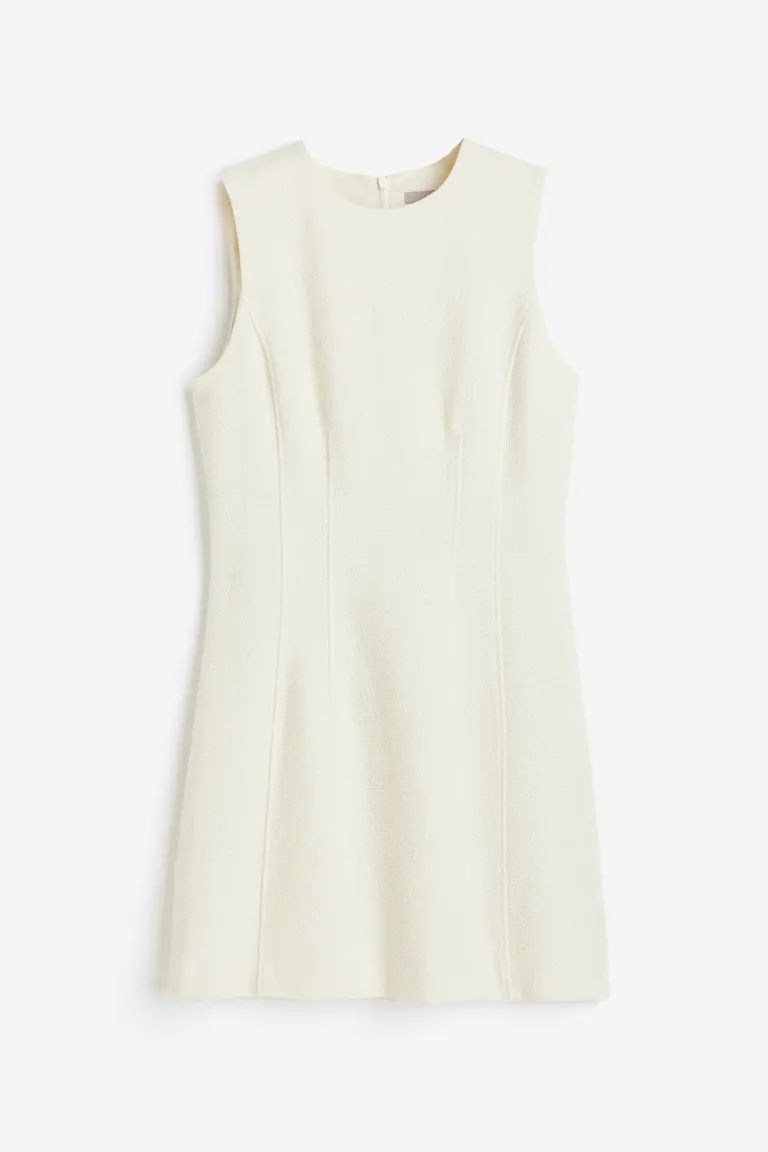 Bouclé dress - Cream - Ladies | H&M GB | H&M (UK, MY, IN, SG, PH, TW, HK)