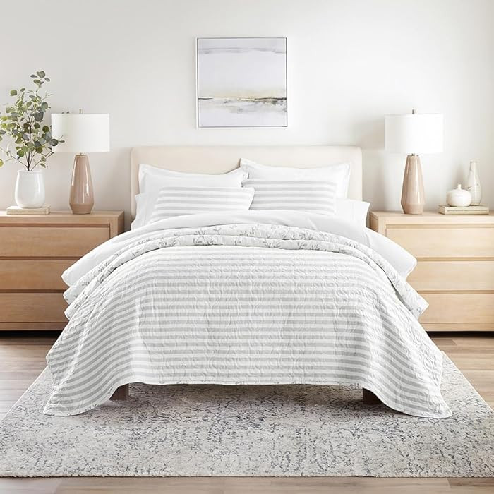Quilts Queen Sprouting Vines Light Gray | Amazon (CA)