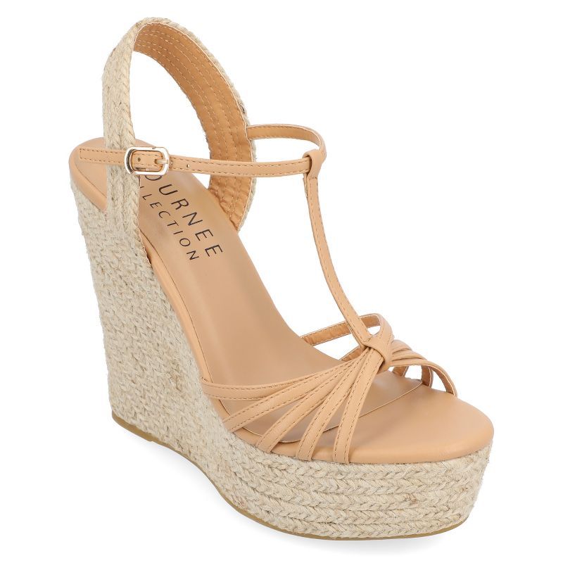 Journee Collection Womens Yara Tru Comfort Foam Buckle Espadrille Wedge Sandals | Target