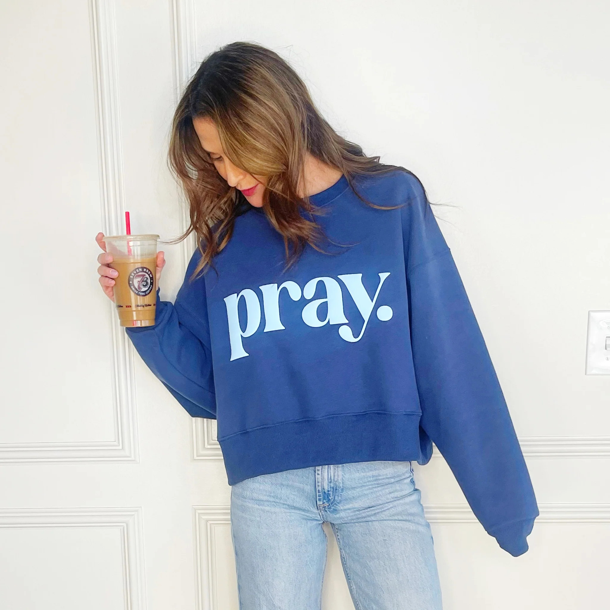 pray. Puff Crop Sweatshirt- Pre Order | Poppy & Pine