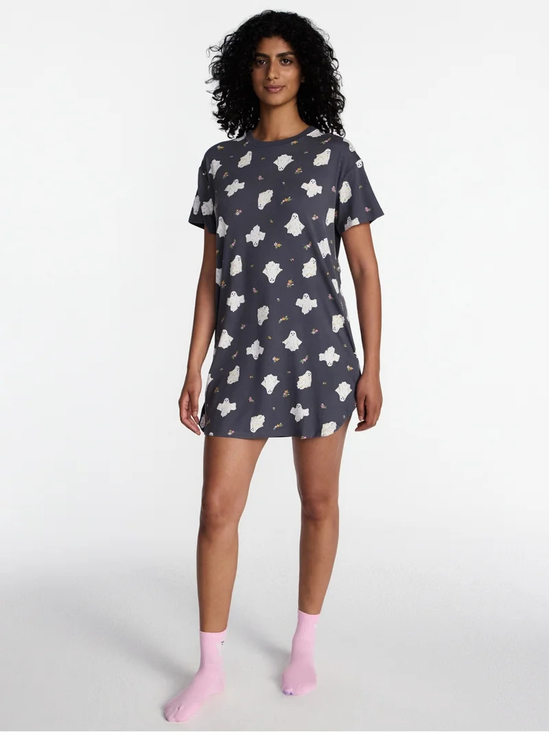 Halloween Women's Sleepshirt Top and Socks Set from Way to Celebrate, 2-Piece, Sizes XS-3X | Walmart (US)