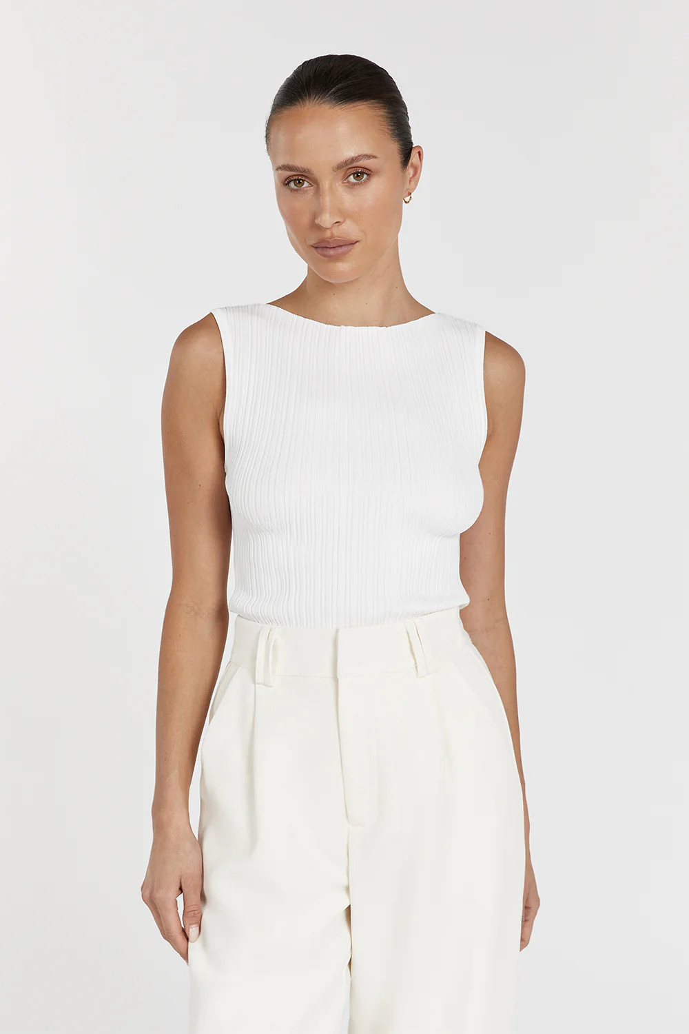 SIENNA OFF WHITE KNIT TANK | DISSH
