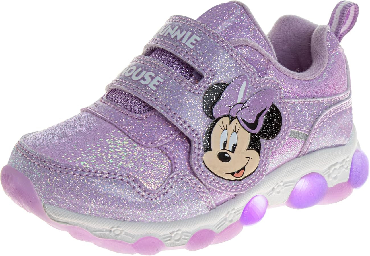 Disney Girls' innie Mouse Shoes - Minnie Mouse Slip-On Laceless Light-Up Sneakers (Toddler/Little... | Amazon (US)