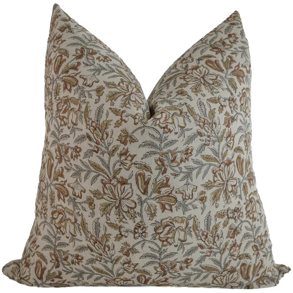 Fall Bloom | Gray Block Print Pillow Cover | Hackner Home (US)