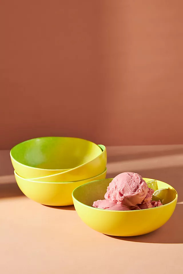 Poppy Bamboo Melamine Bowls, Set of 4 | Anthropologie (US)