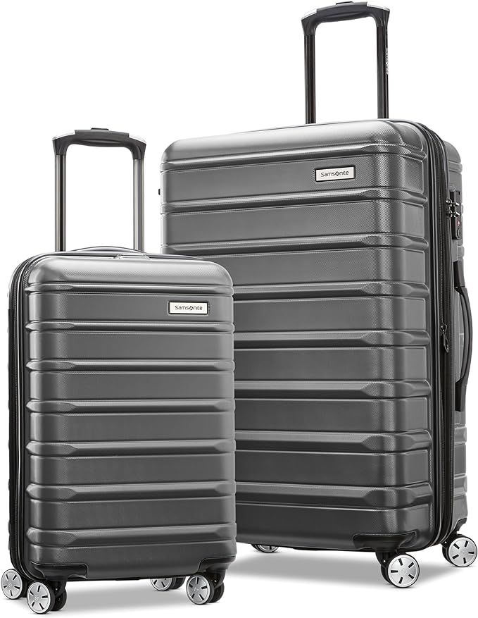 Samsonite Omni 2 Hardside Expandable Luggage with Spinner Wheels, Solid Charcoal, 2-Piece Set (Ca... | Amazon (US)